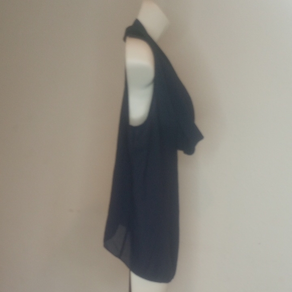 Double Zero Blue Draped Tank Top Sz L - Picture 3 of 10